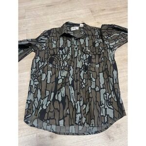 Duck Bay Camouflage Button Up Long Sleeve Shirt Men's Size Large Hunting